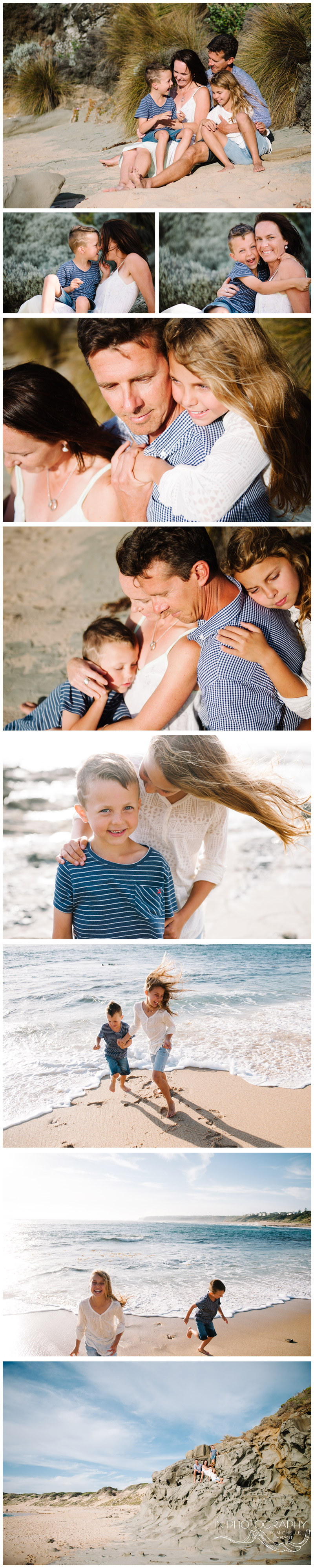 family on Mornington Peninsula beach 