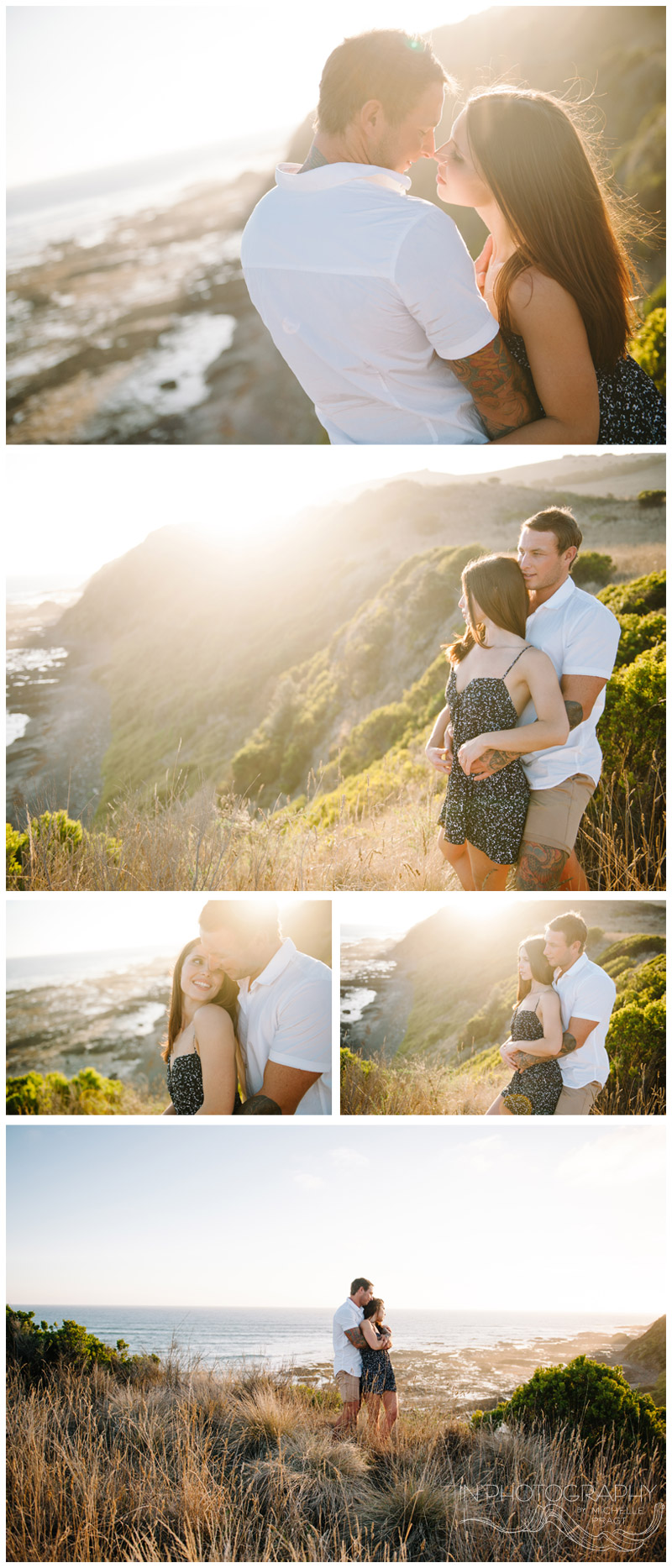 cliff top photos of couple at sunset