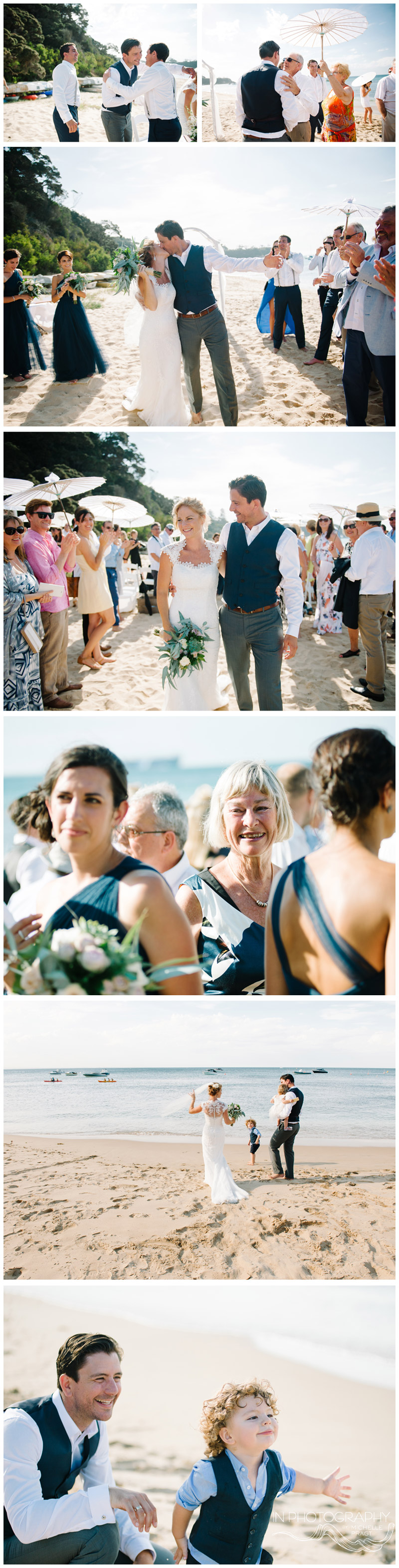 Happy bride and groom after Portsea wedding ceremony