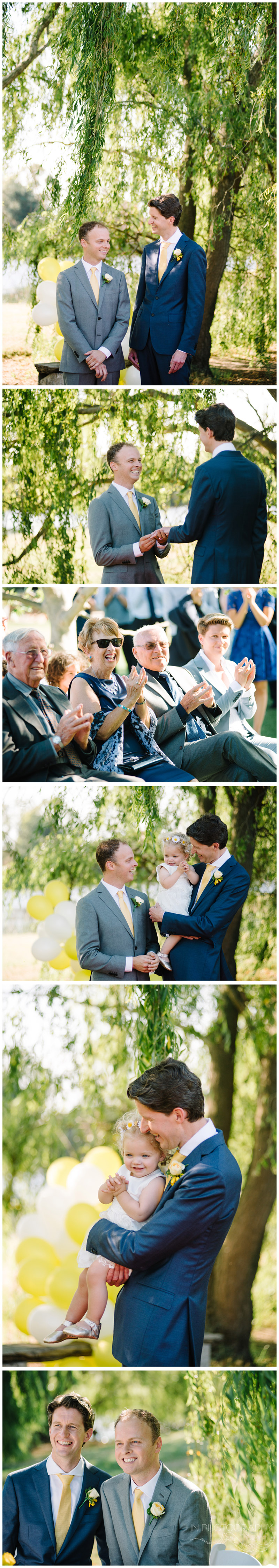 same sex wedding ceremony at Stillwater at Crittenden winery